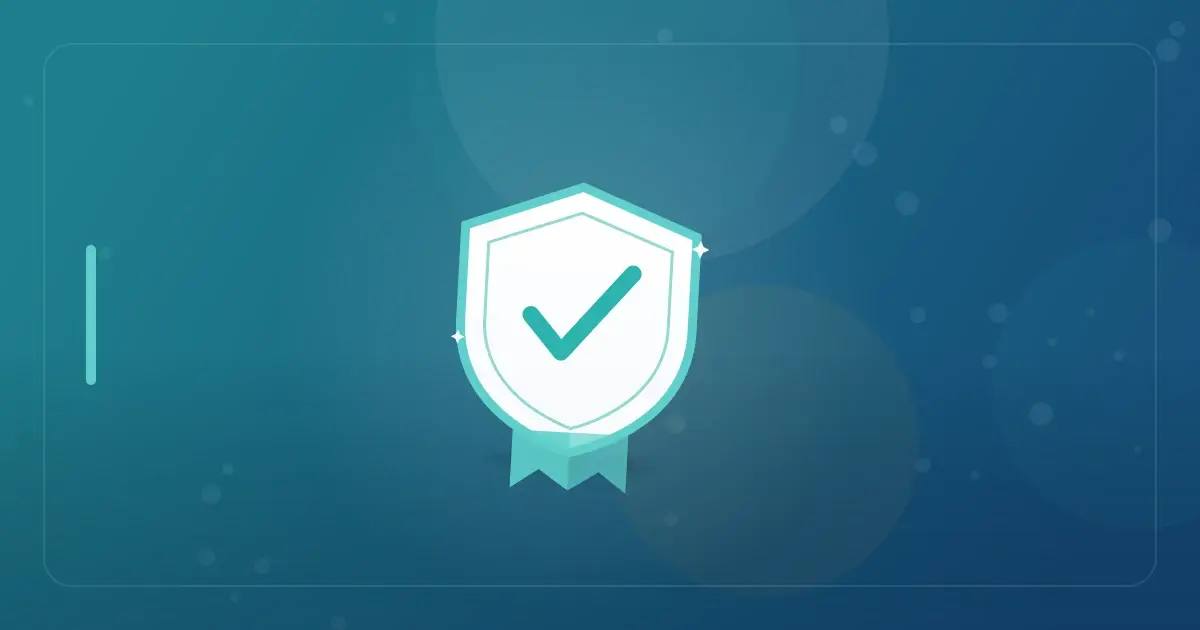 Editorial illustration in navy and teal showing a protective shield with a check mark and banner, representing the article "Crypto Capital Gains Tax by State: Where to Sell in 2026 (and Where NOT To)".