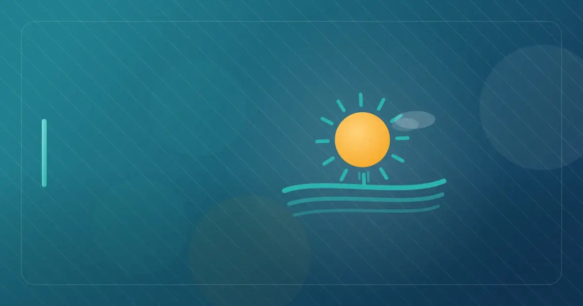 Editorial illustration in navy and teal showing a sun setting over a coastline with gentle waves, representing the article "Florida State Residency Requirements 2026: The Complete Guide to Claiming, Declaring, and Defending Florida Domicile".
