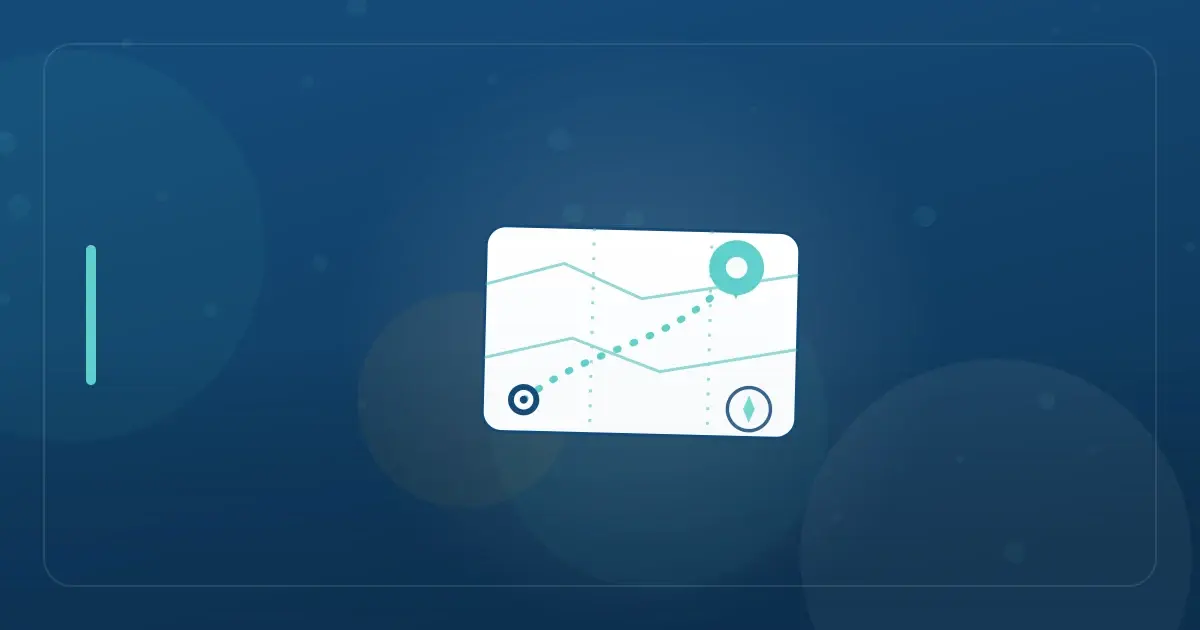 Editorial illustration in navy and teal showing a stylized map with a travel route between two location pins, representing the article "The New York Exodus of 2026: Why 125,000+ New Yorkers Chose Florida (And How You Can Too)".