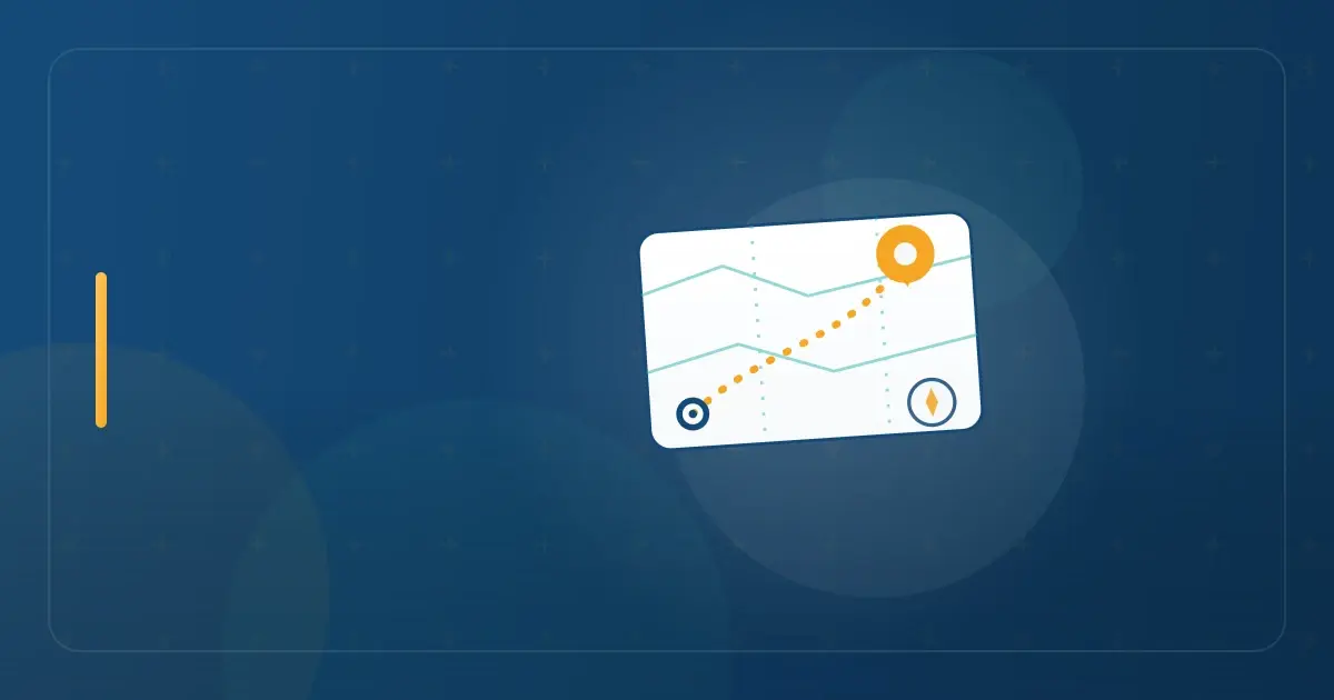 Editorial illustration in navy and teal showing a stylized map with a travel route between two location pins, representing the article "Washington State Millionaires Tax: Everything You Need to Know in 2026".