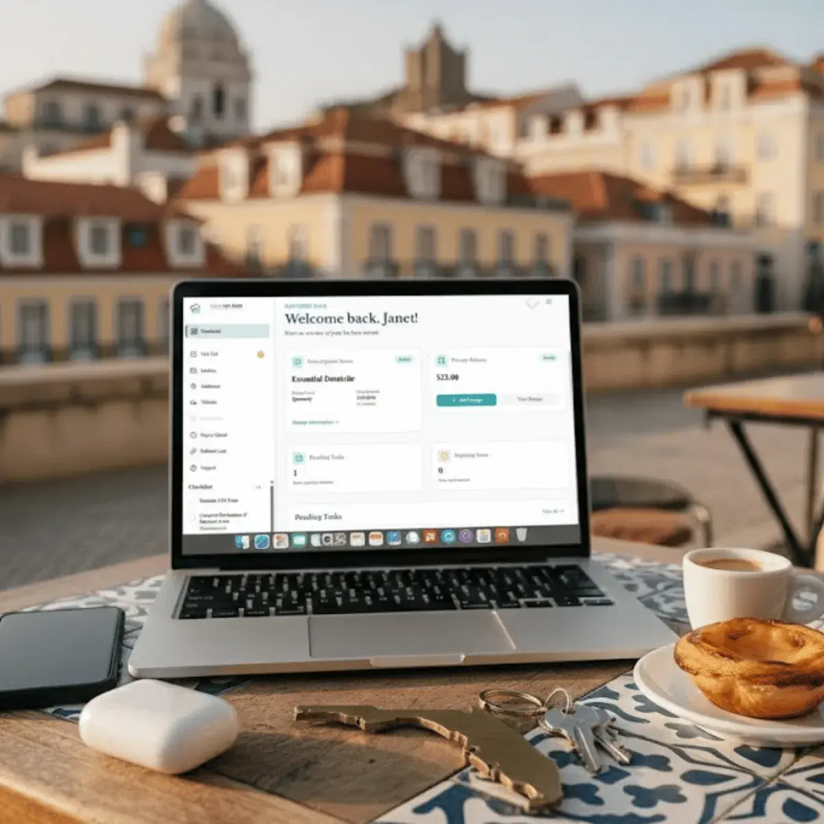 Remote worker with laptop - Florida residency for location-independent professionals