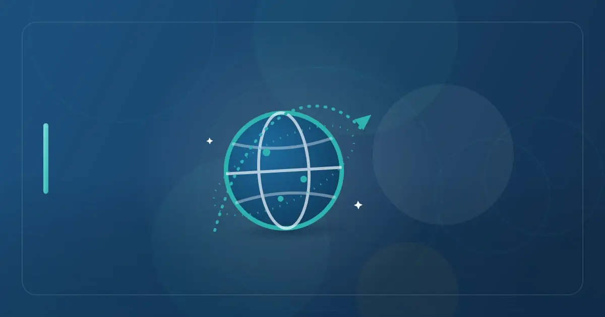 Editorial illustration in navy and teal showing a globe with an orbiting flight path, representing the article "The Digital Nomad's State Tax Dilemma: Why Florida Domicile Is Your Secret Weapon (2026 Guide)".