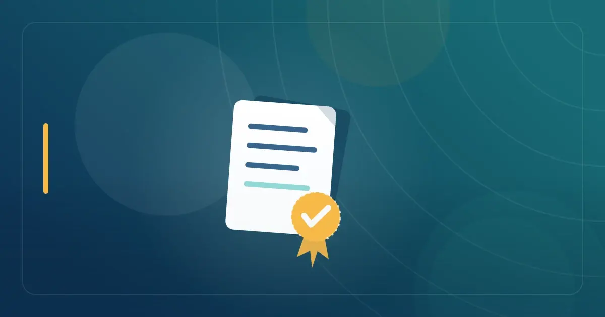 Editorial illustration in navy and teal showing an official document with a verification seal, representing the article "How to Establish Tax Residency in a No-Income-Tax State: The Complete 2026 Guide".