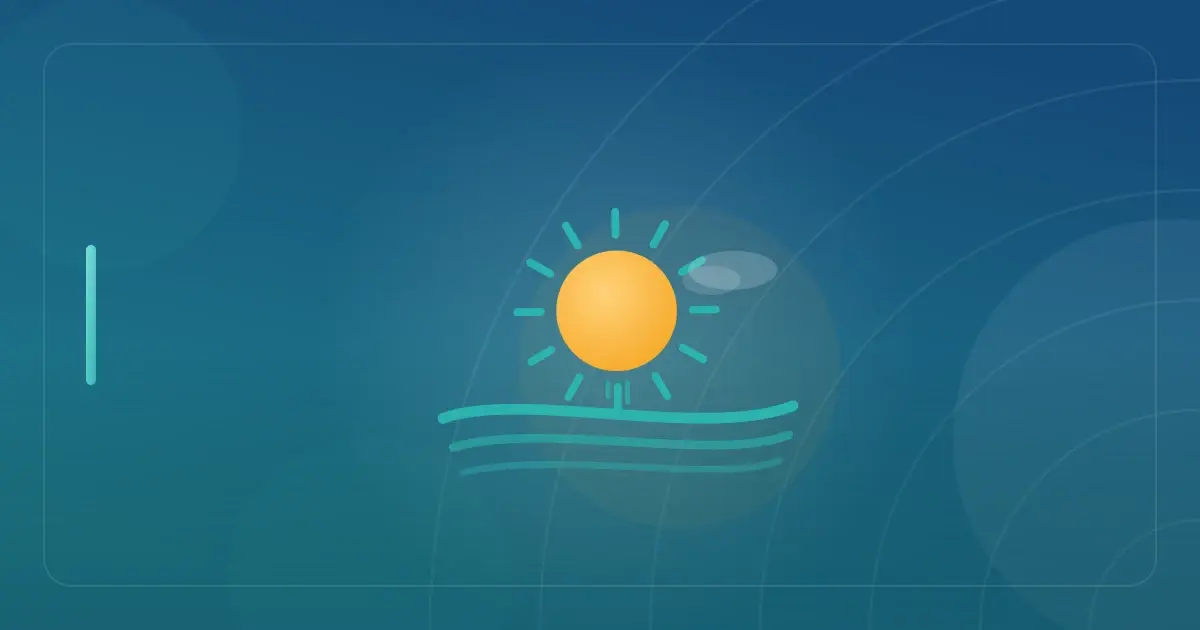 Editorial illustration in navy and teal showing a sun setting over a coastline with gentle waves, representing the article "Beyond Taxes: 11 Hidden Benefits of Florida Domicile You Need to Know in 2026".