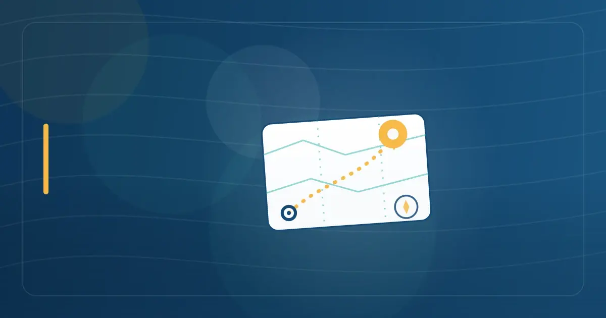 Editorial illustration in navy and teal showing a stylized map with a travel route between two location pins, representing the article "Why High Earners Are Leaving New York in 2026: The Tax Migration Exodus Explained".