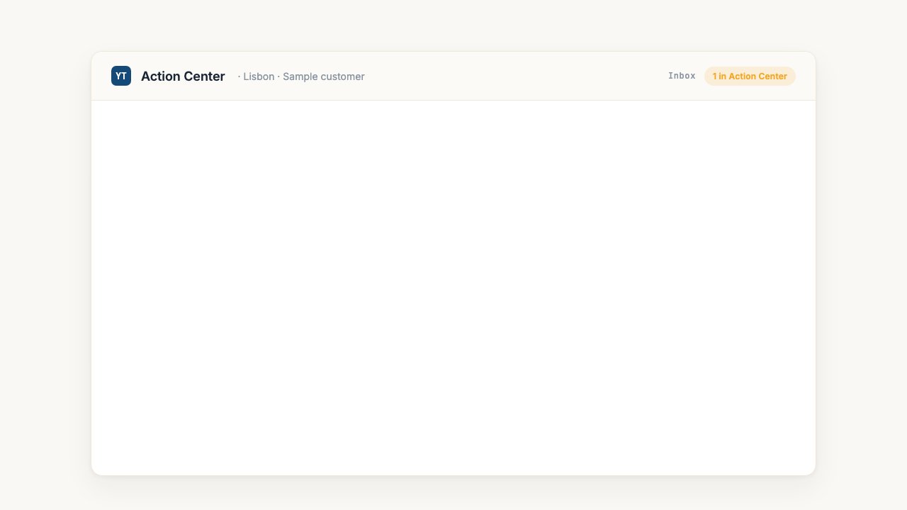 Action Center demo: AI-extracted IRS notice with deadline, reference code, and one-click resolution